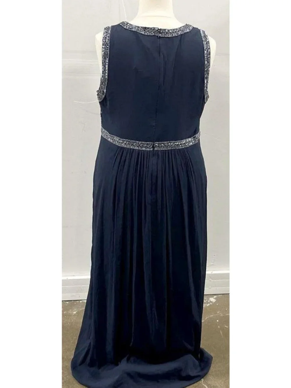 Halter Bead Bodice Chiffon Gown - Picture 4 of 6